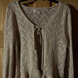 Elegant Beige Knit Cardigan